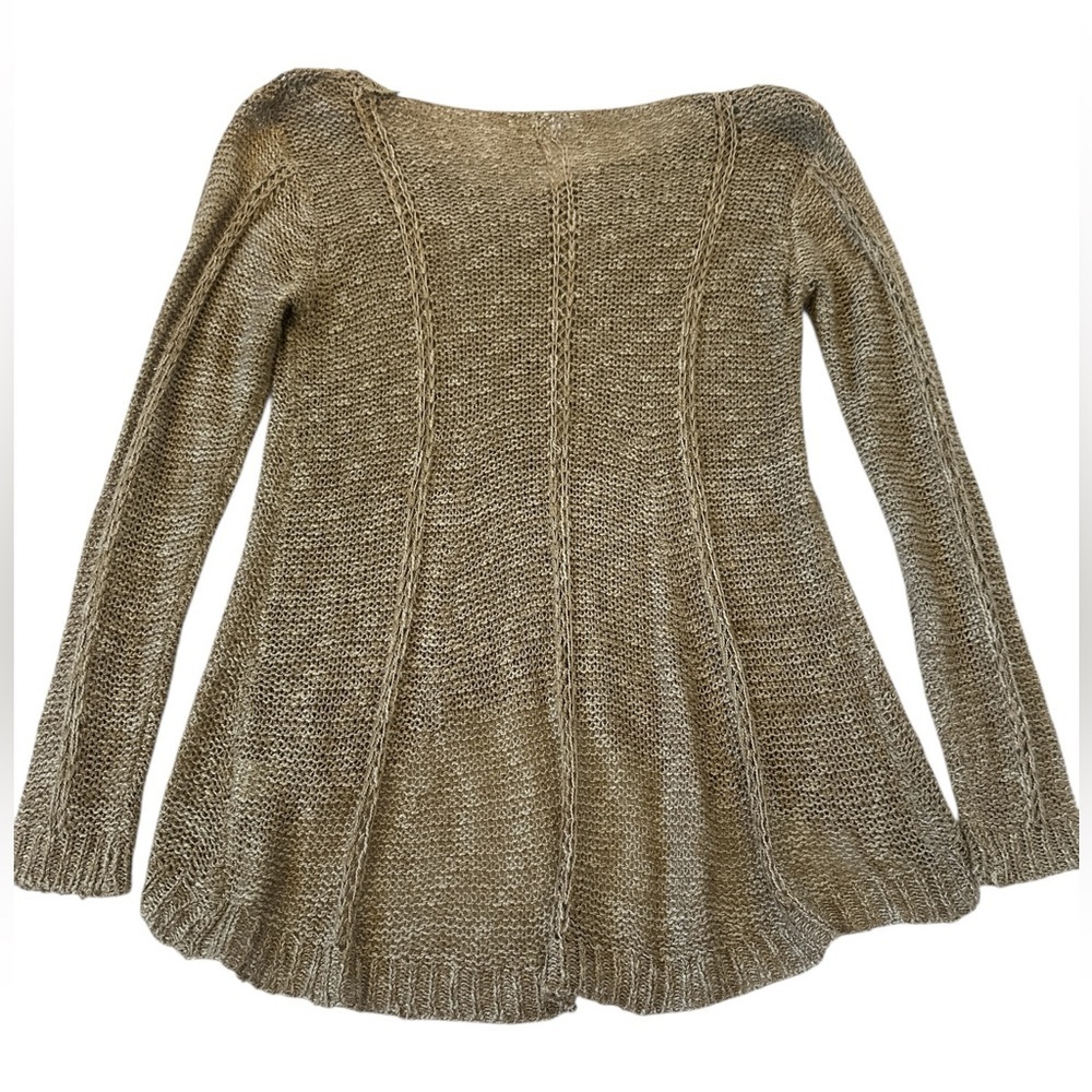 Vintage Y2K Crochet Open Knit Sweater in Tan - Picture 8 of 10